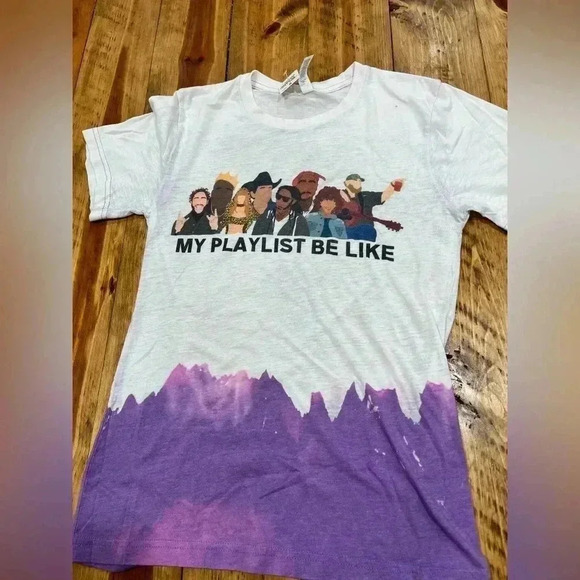 Bella Canvas Tops - My Playlist Be Like …-2 tone tee t-shirt Graffic novelty band tee